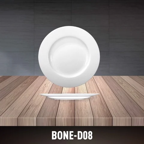Bone Porcelain Flat Plate D08 Bone China