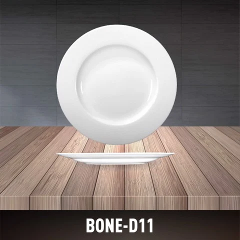 Round White Flat Plate BONE-D11