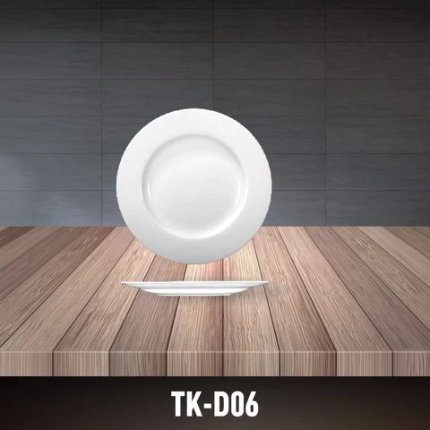 Porcelain Flat Dinner Plate TK-D06