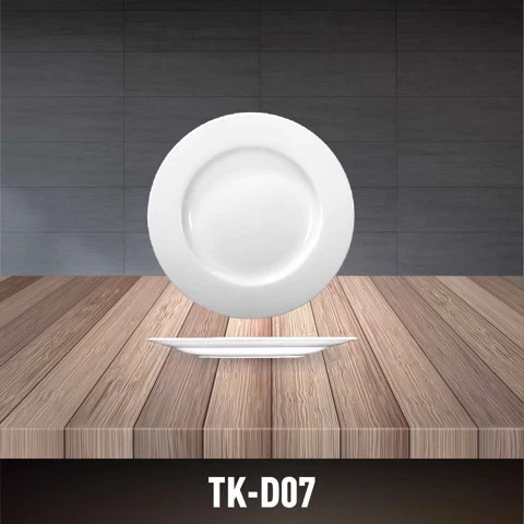 Porcelain Flat Dinner Plate TK-D07