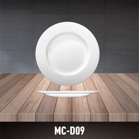 Porcelain Flat Dinner Plate MC-D09