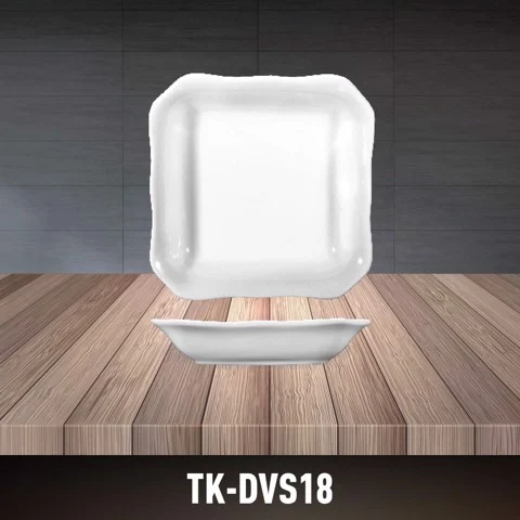 Porcelain Deep Square Plate TK-DVS18