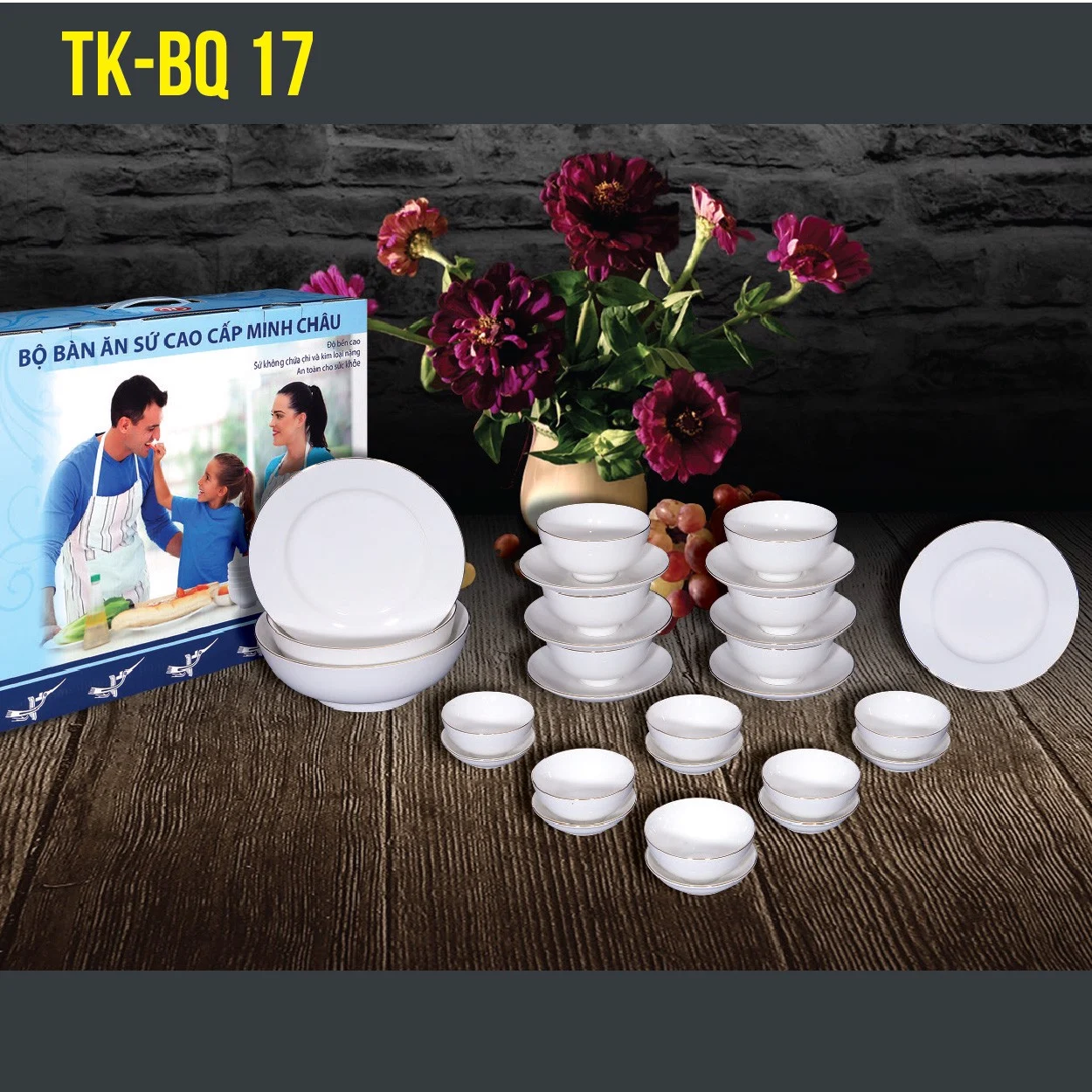 bộ bát đĩa sang trọng làm quà tặngTrung Kiên bộ 17 sản phẩm TK-BQ17 su hao canh 01