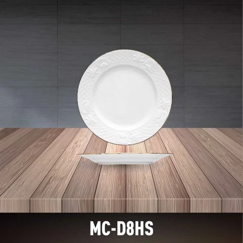 Golden Lotus Flat Dinner Plate MC-D8HS