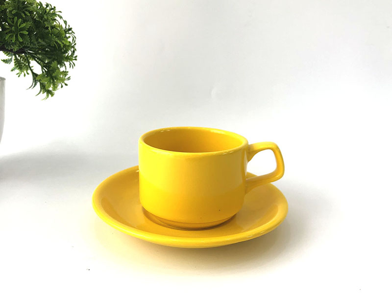 Minh Chau Lemon Yellow Porcelain Cup